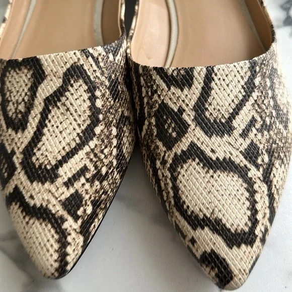 Pre owned/ Franco Sarto Snakeskin Patterned Women's Flats - Picture 4 of 15